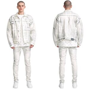 Purple Brand P027 X Ray Iridescent Wave Foil Oversized Jacket